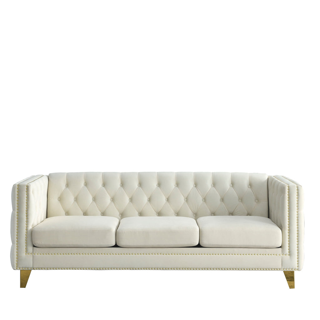 Upholstered Couch Sofa With Button Tufting