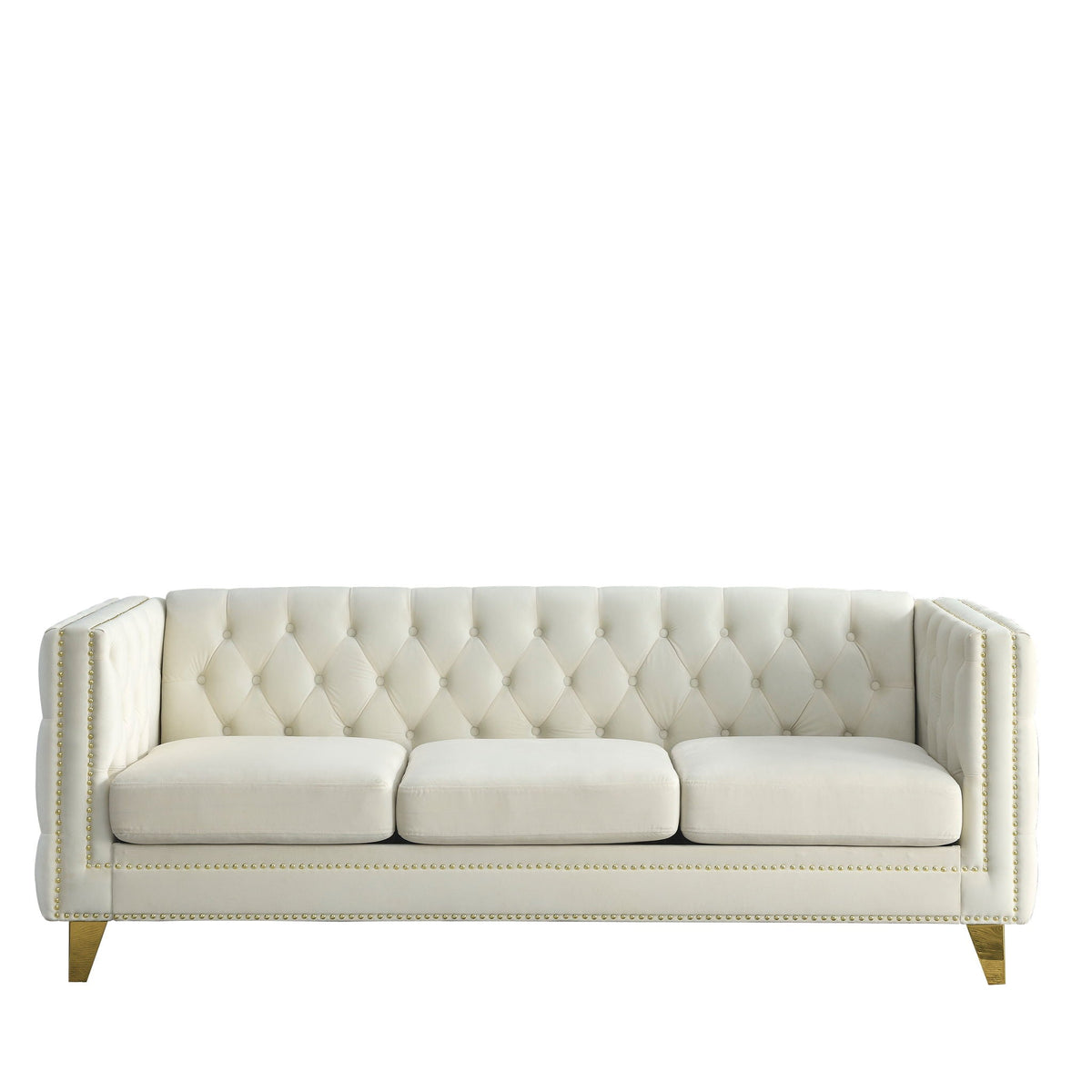 Upholstered Couch Sofa With Button Tufting