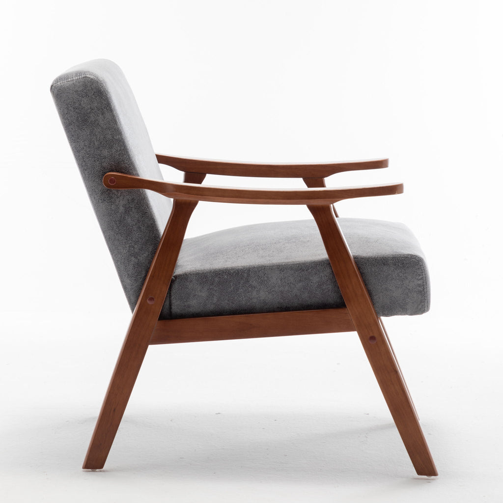 Mid Century Modern Accent Chair With Solid Wood Frame