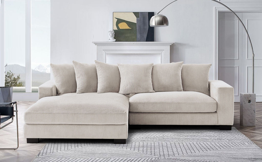 Oversized 2 Piece Sectional Couches, L Shaped Sofa With Chaise