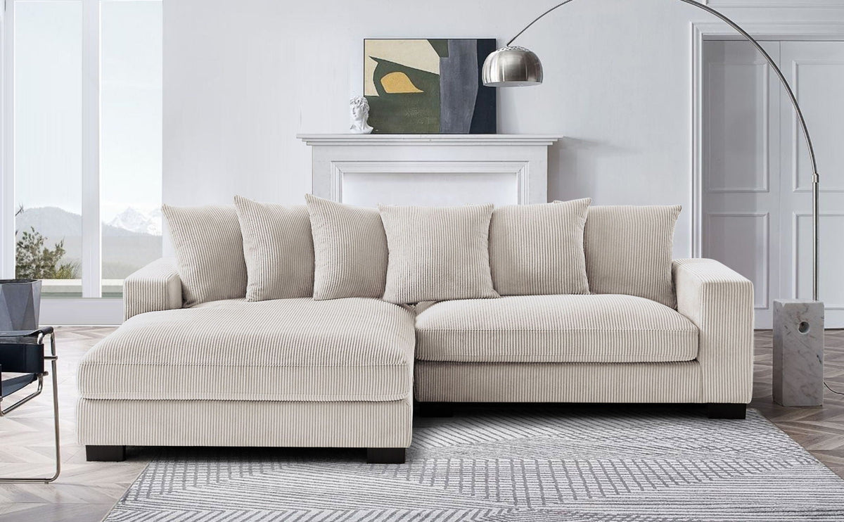 Oversized 2 Piece Sectional Couches, L Shaped Sofa With Chaise
