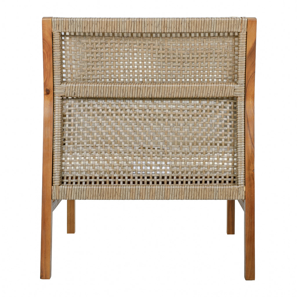 Acacia Wood Patio Furniture Club Chair with Outdoor Wicker