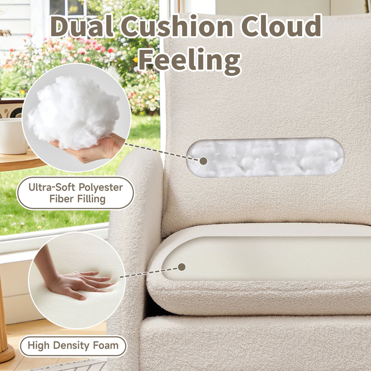 Modern Sherpa Upholstered Accent Chair