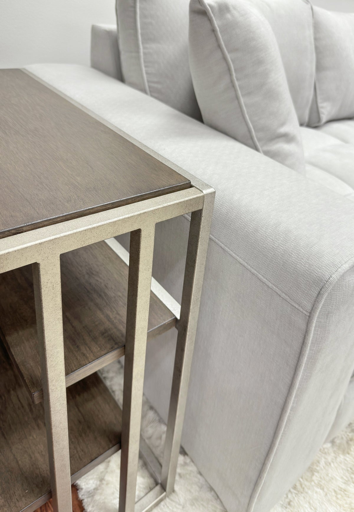 3-Piece Metal Frame Wood Coffee Table and 2 End Tables Set