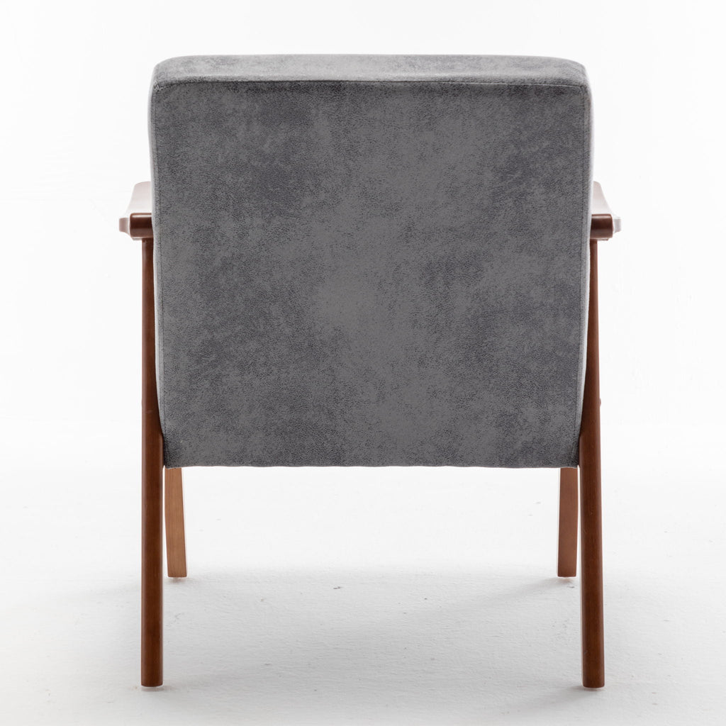 Mid Century Modern Accent Chair With Solid Wood Frame