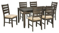 Dining Room Table Set (Set of 7) - Brown