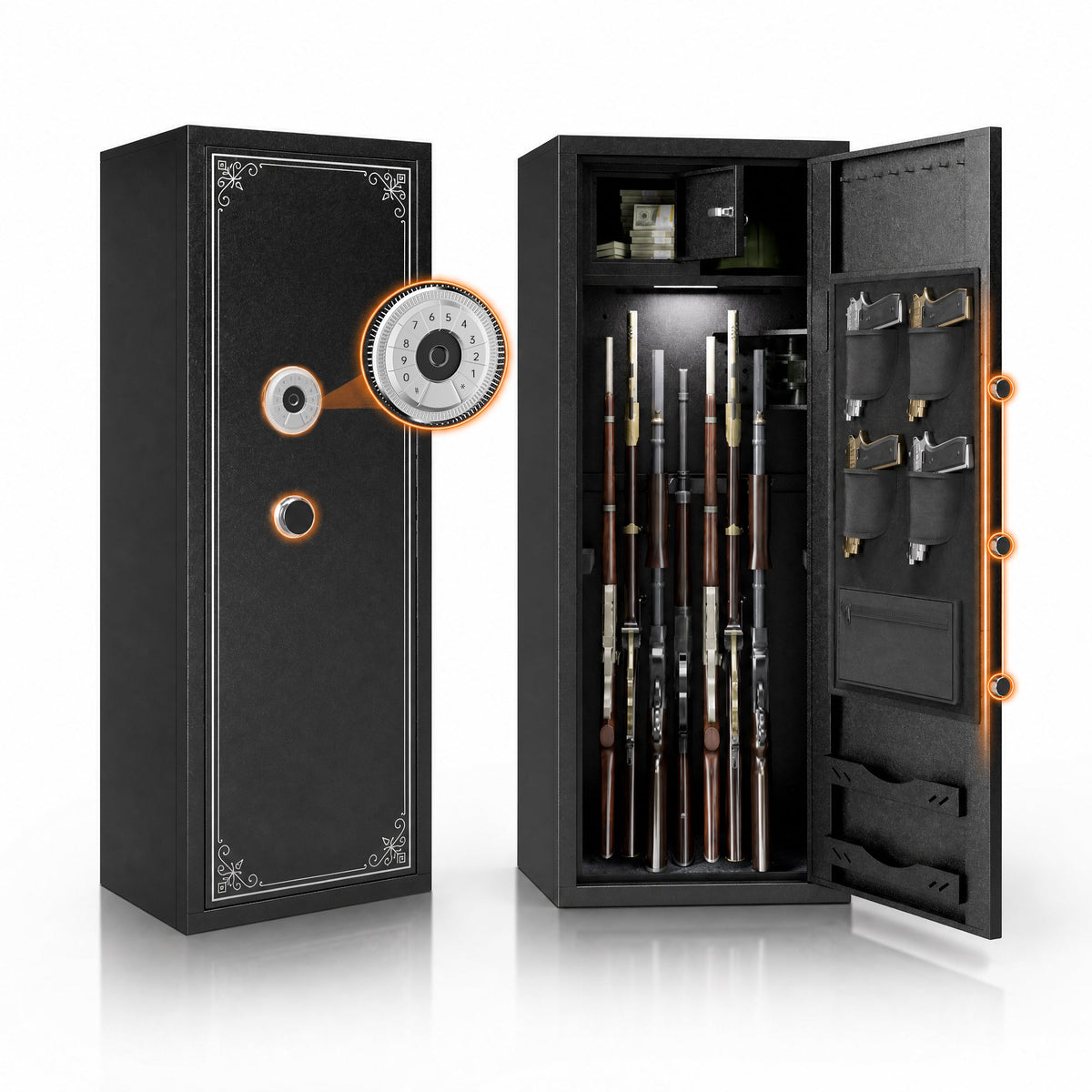 Biometric Large Gun Safe - 57" Quick Access Rifle Safe
