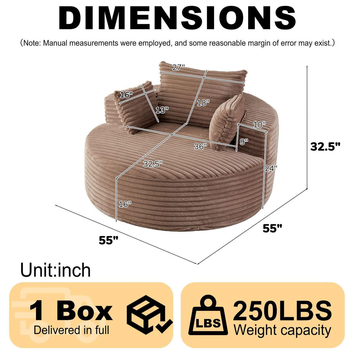 Modern Single Sofa With Backrest Pillow
