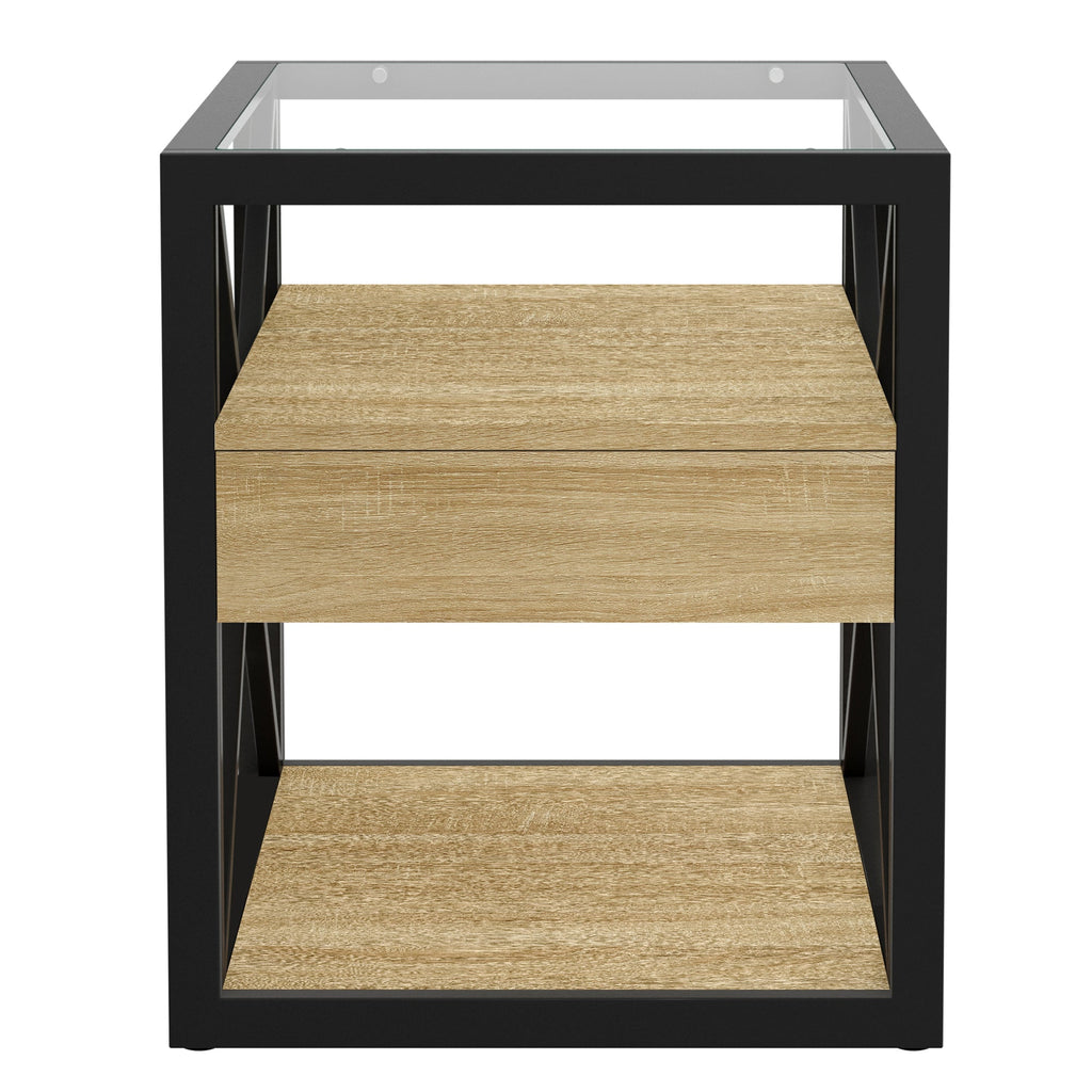 Set of 2 Modern End Table with Drawer