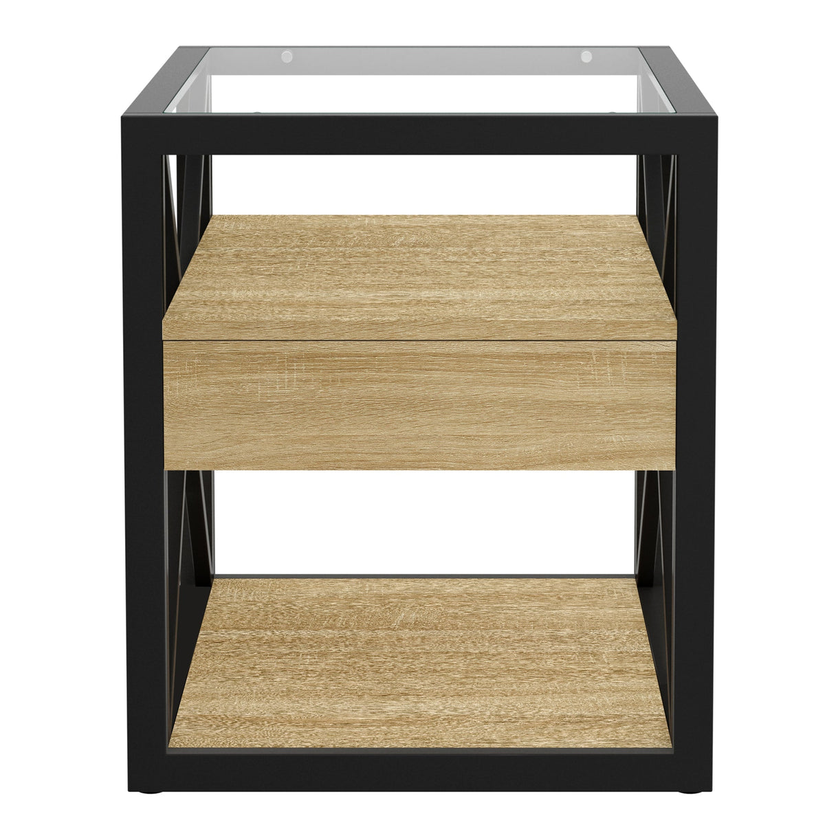 Set of 2 Modern End Table with Drawer