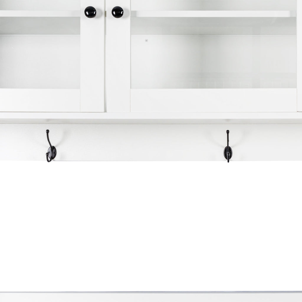 63" W Large Kitchen Hutch Cabinet, Freestanding Pantry Storage