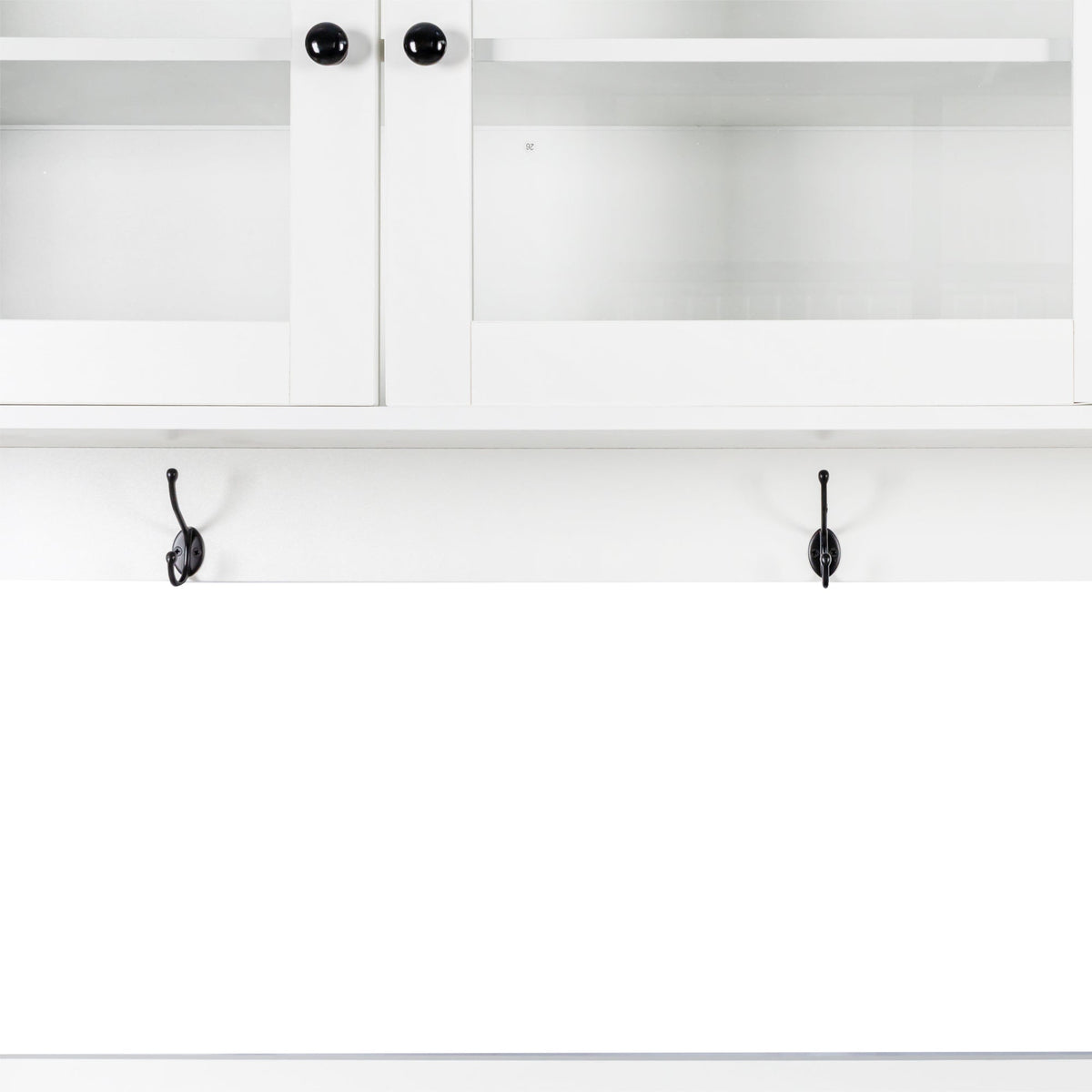 63" W Large Kitchen Hutch Cabinet, Freestanding Pantry Storage