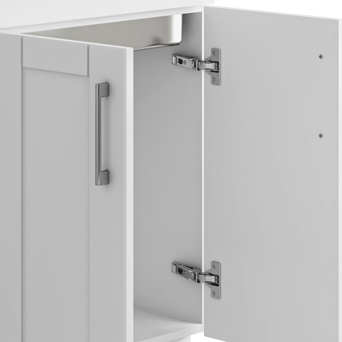 Wide, Laundry Cabinet With Faucet And Stainless Steel Sink