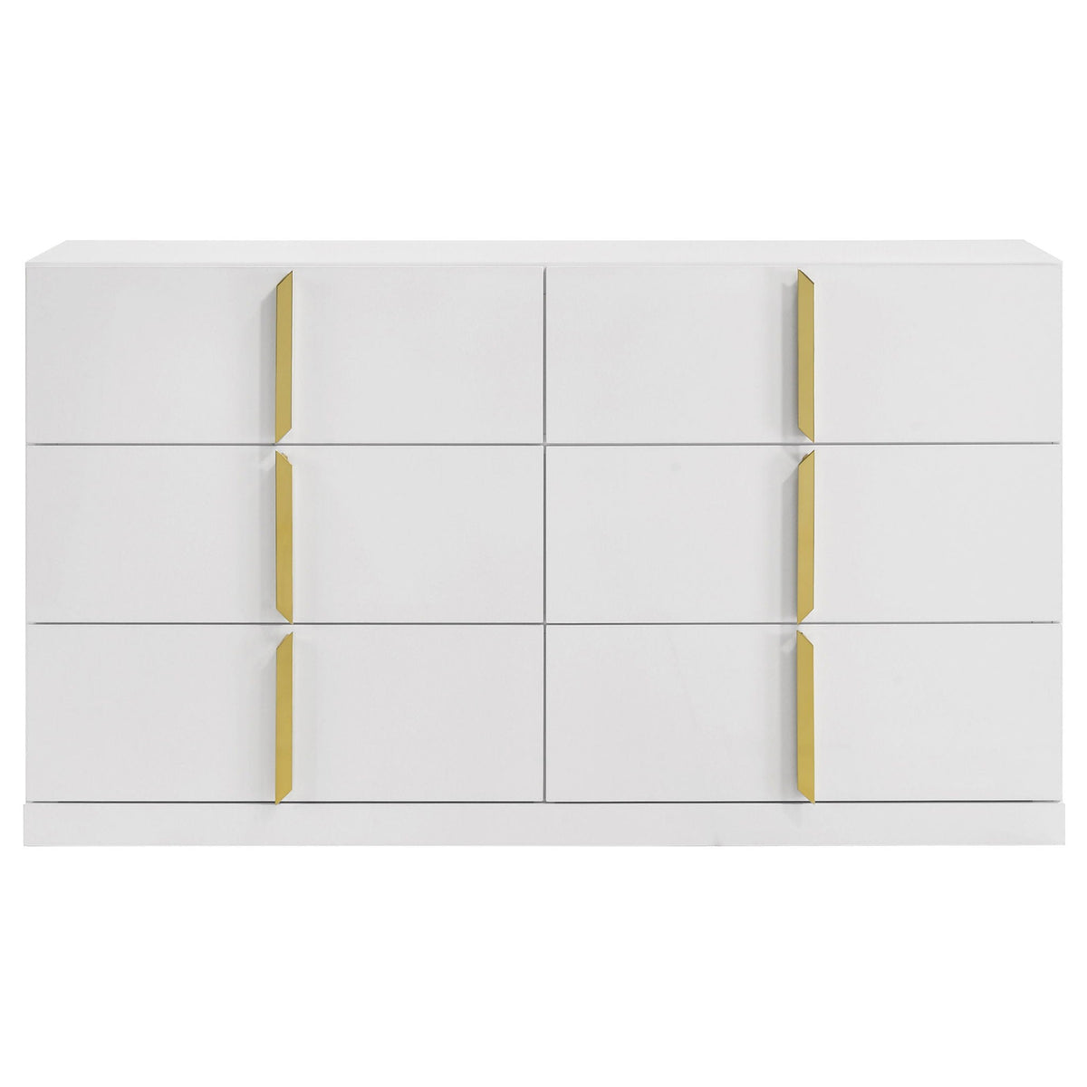 Ines 6-drawer Bedroom Dresser Cabinet White High Gloss