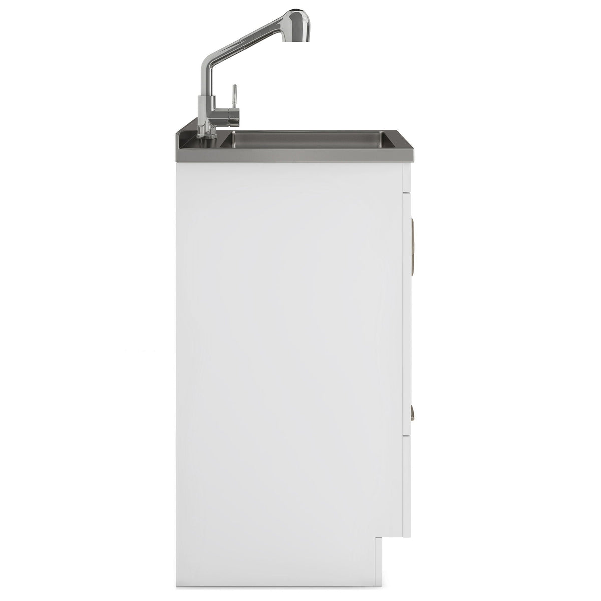 Laundry Cabinet With Faucet And Sink - White