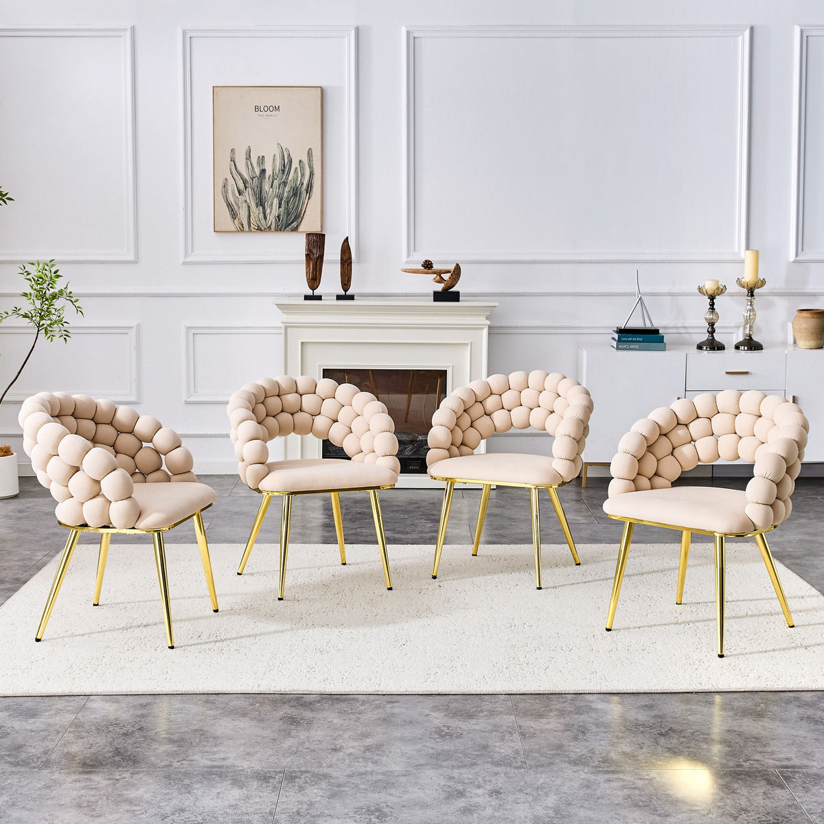 Puffy Bubble, Ball Chain Chairs For Dining Room (Set of 2)