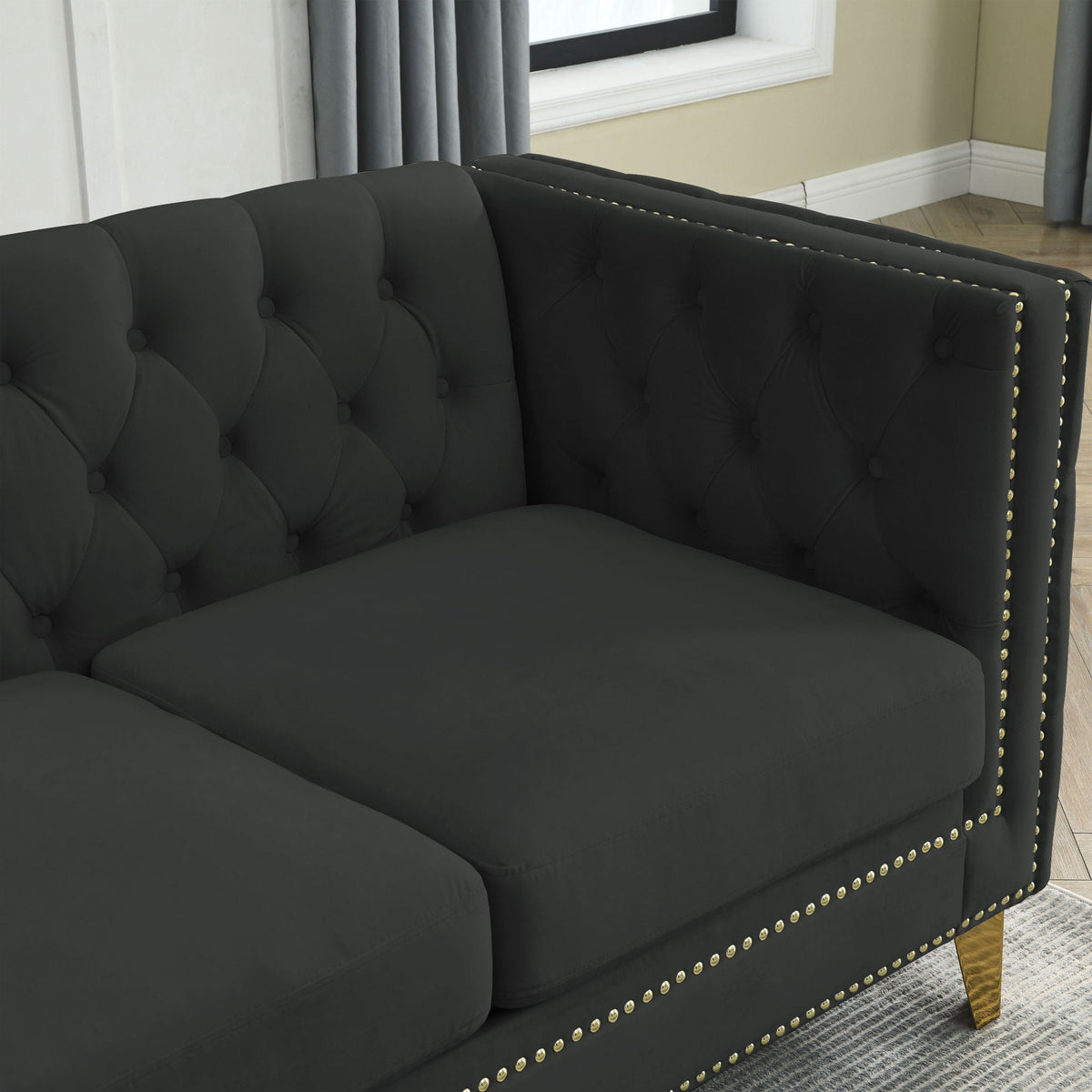 Upholstered Couch Sofa With Button Tufting
