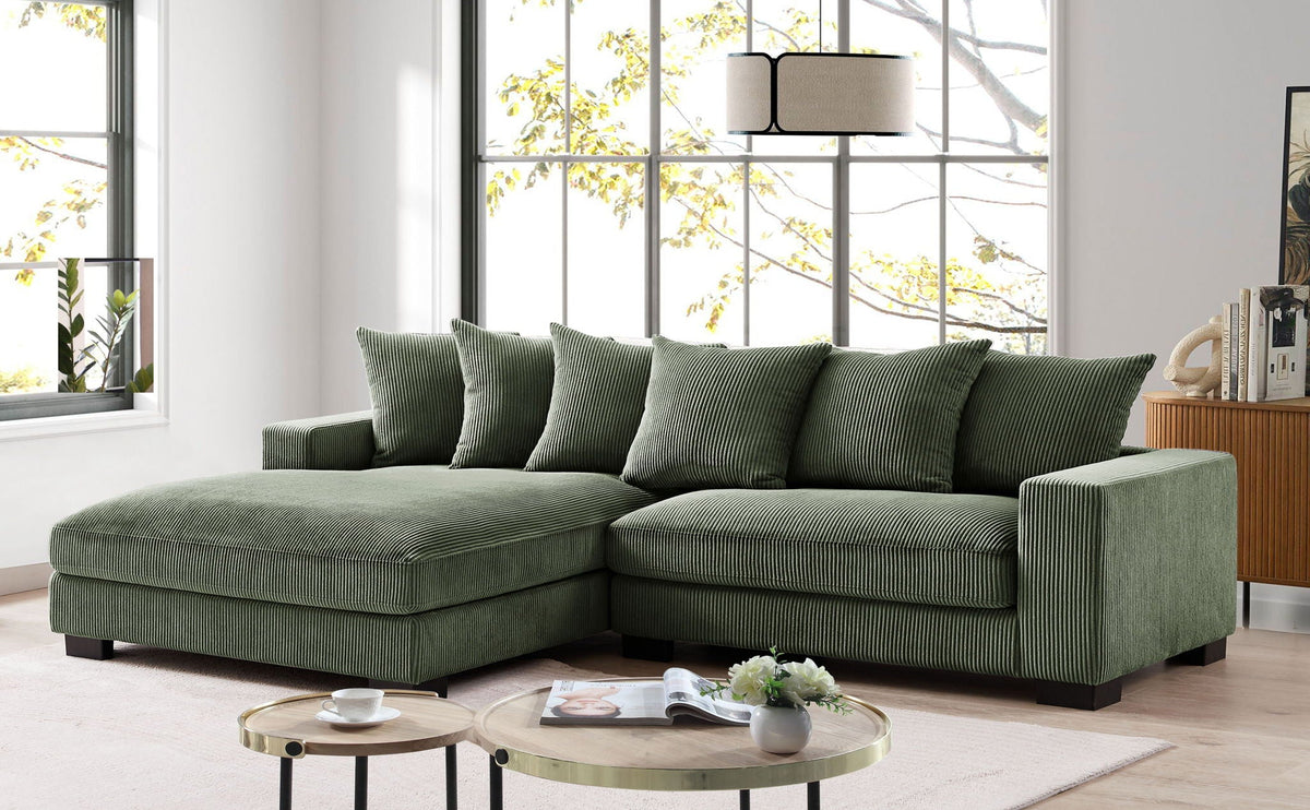 Oversized 2 Piece Sectional Couches, L Shaped Sofa With Chaise
