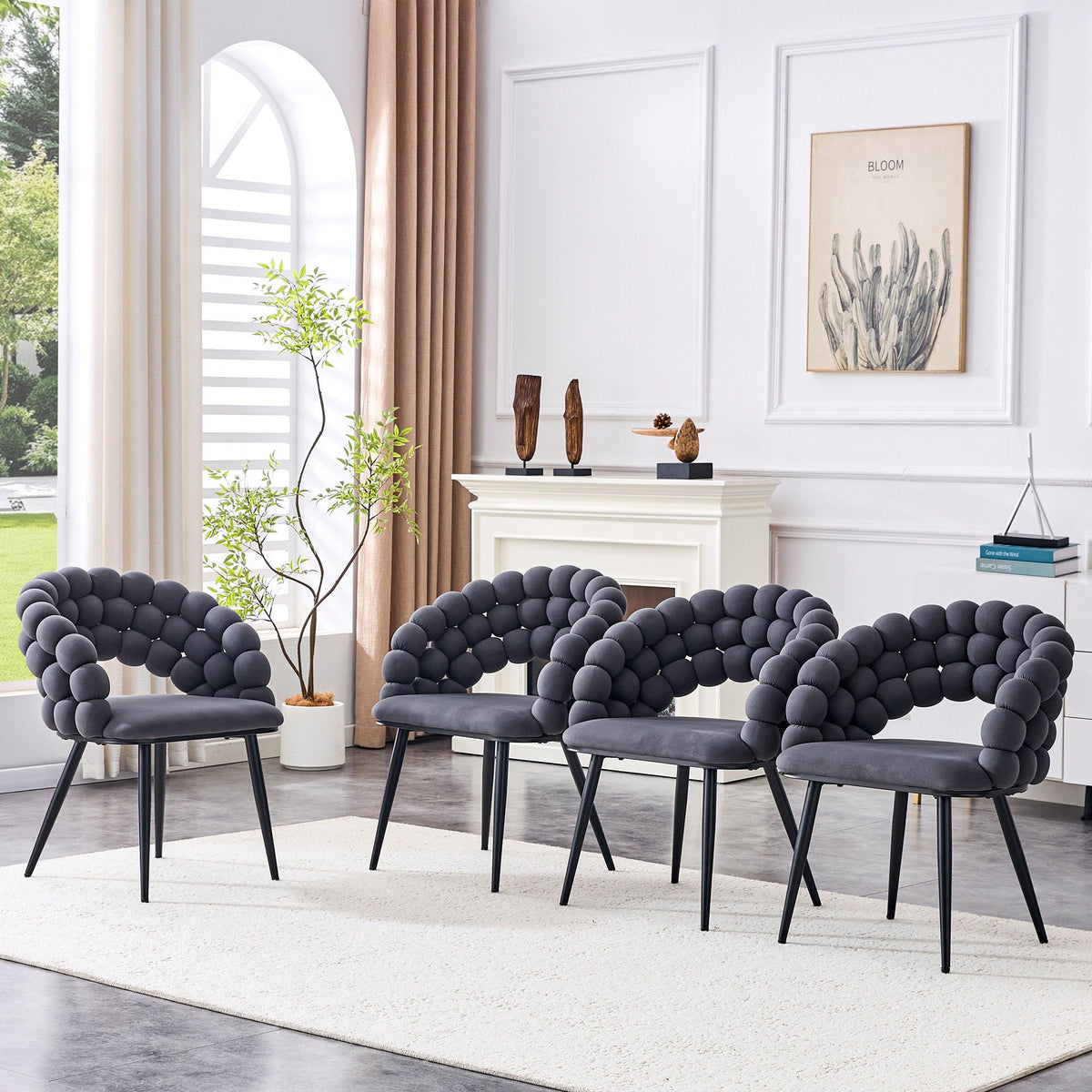 Puffy Bubble, Ball Chain Chairs For Dining Room (Set of 2)