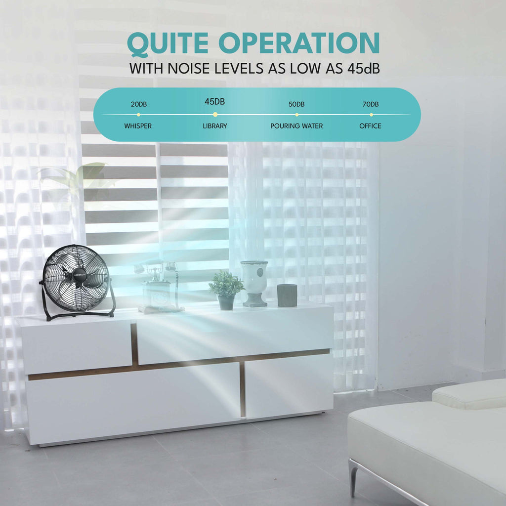 3 Speed High Velocity Heavy Duty Metal Floor Fan With Tilting Head