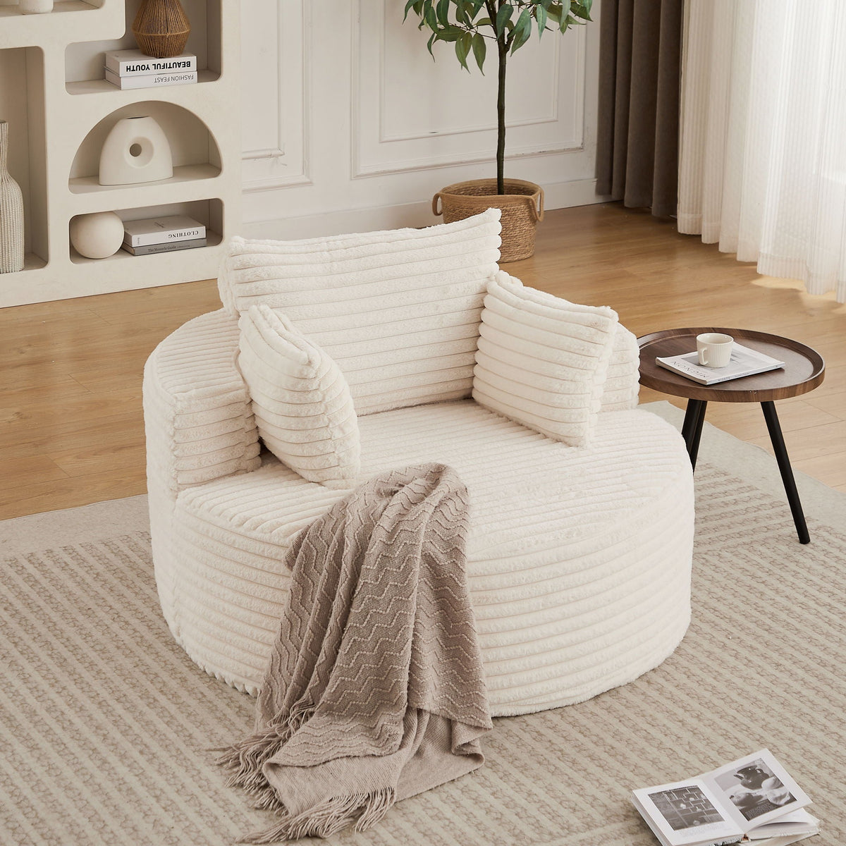 Modern Single Sofa With Backrest Pillow