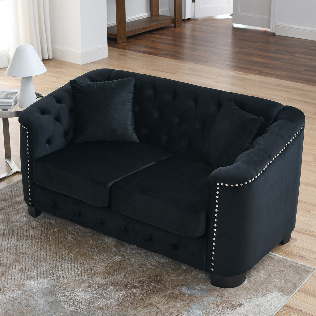Modern Chesterfield Sofa With Tufted Backrest