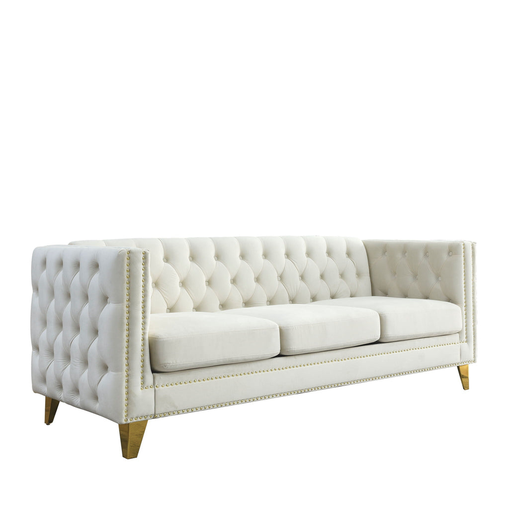 Upholstered Couch Sofa With Button Tufting