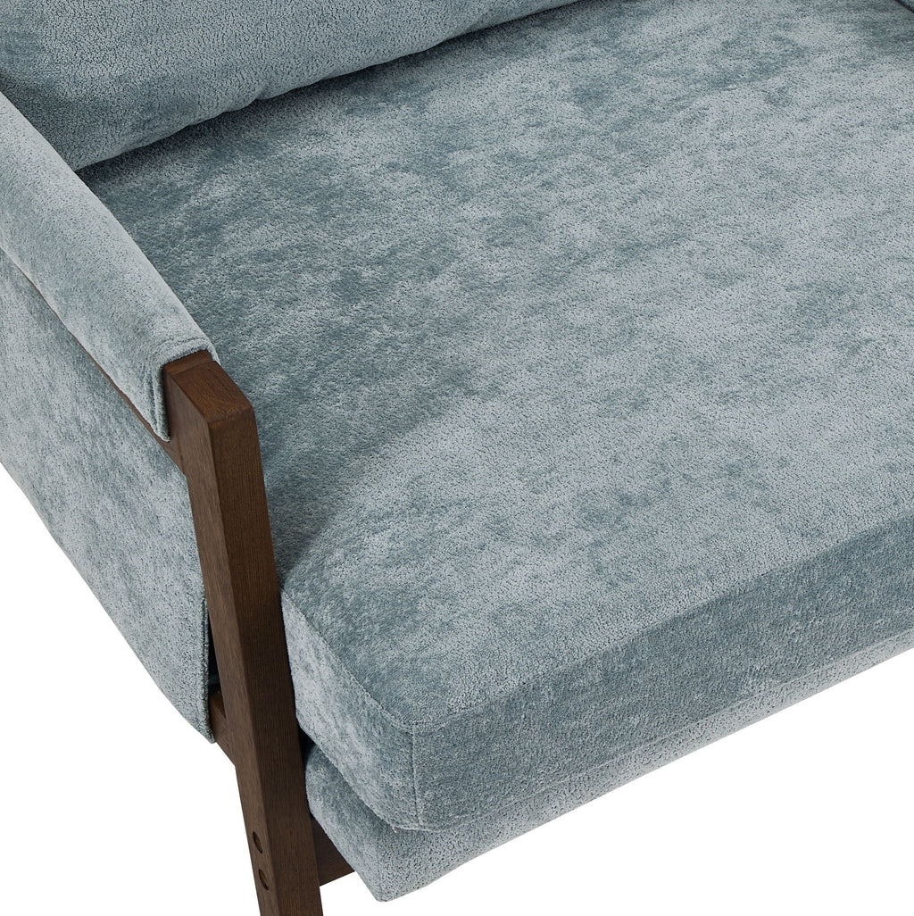 Mid-Century Modern Velvet Accent Armchair - Blue