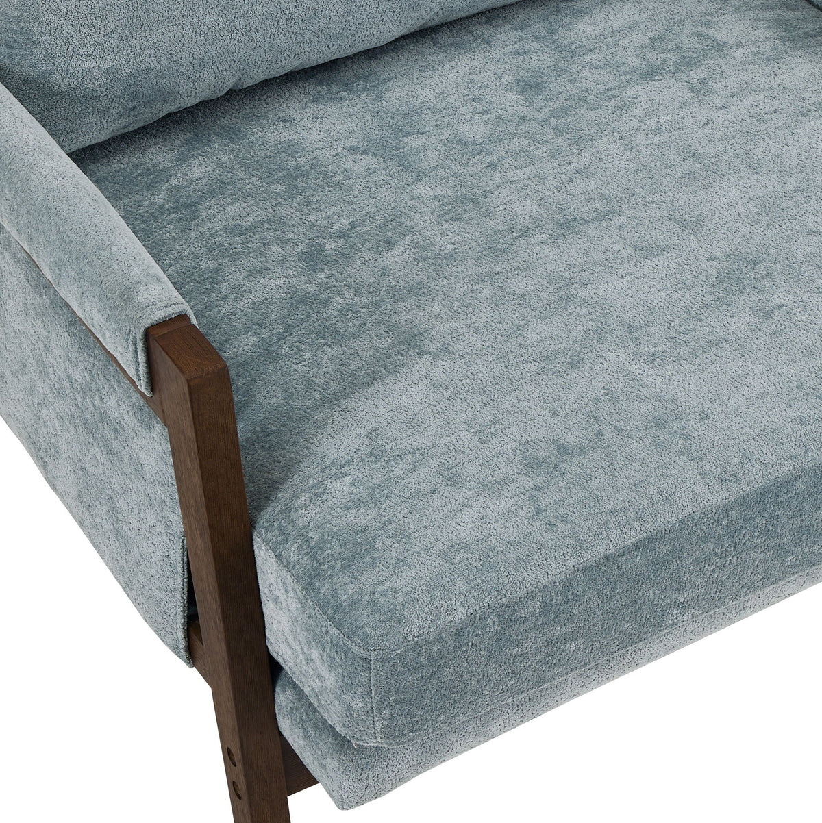 Mid-Century Modern Velvet Accent Armchair - Blue