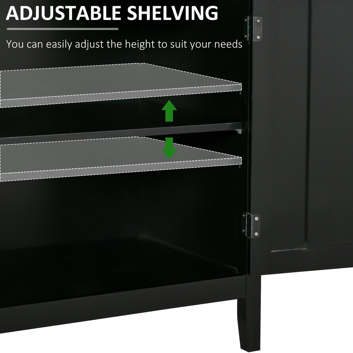 Buffet Cabinet, Coffee Bar Cabinet With 2 Doors And Adjustable Shelves For Entryway Living Room - Black