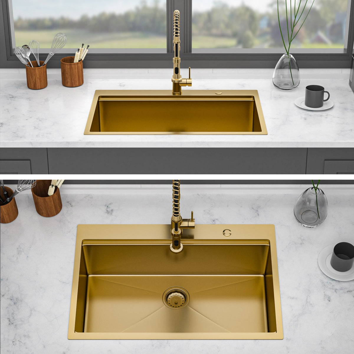 33" Drop In Kitchen Sink