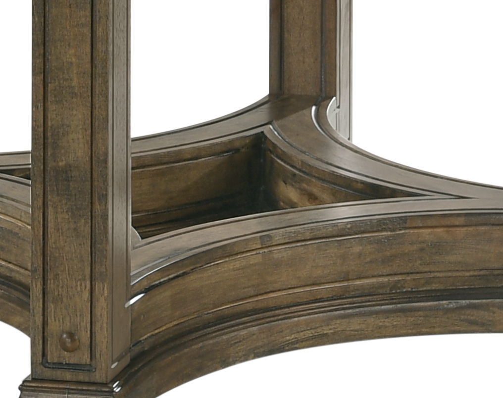 5 Pieces Round Dining Room Set - Light Brown / Oak