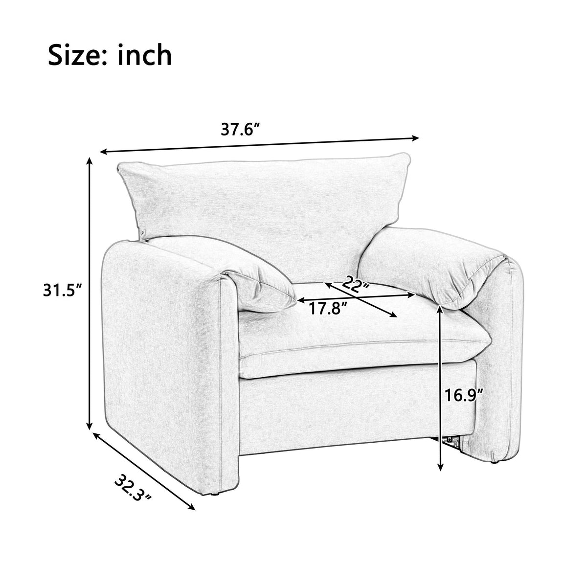 Oversized Accent Single Lounge Chair - Matcha Green