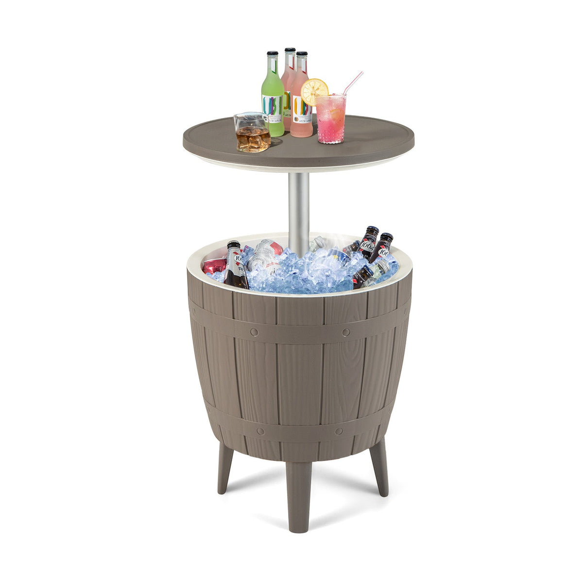 10 Gallon Cooler Bar Table Outdoor Coffee Table Ice Bucket