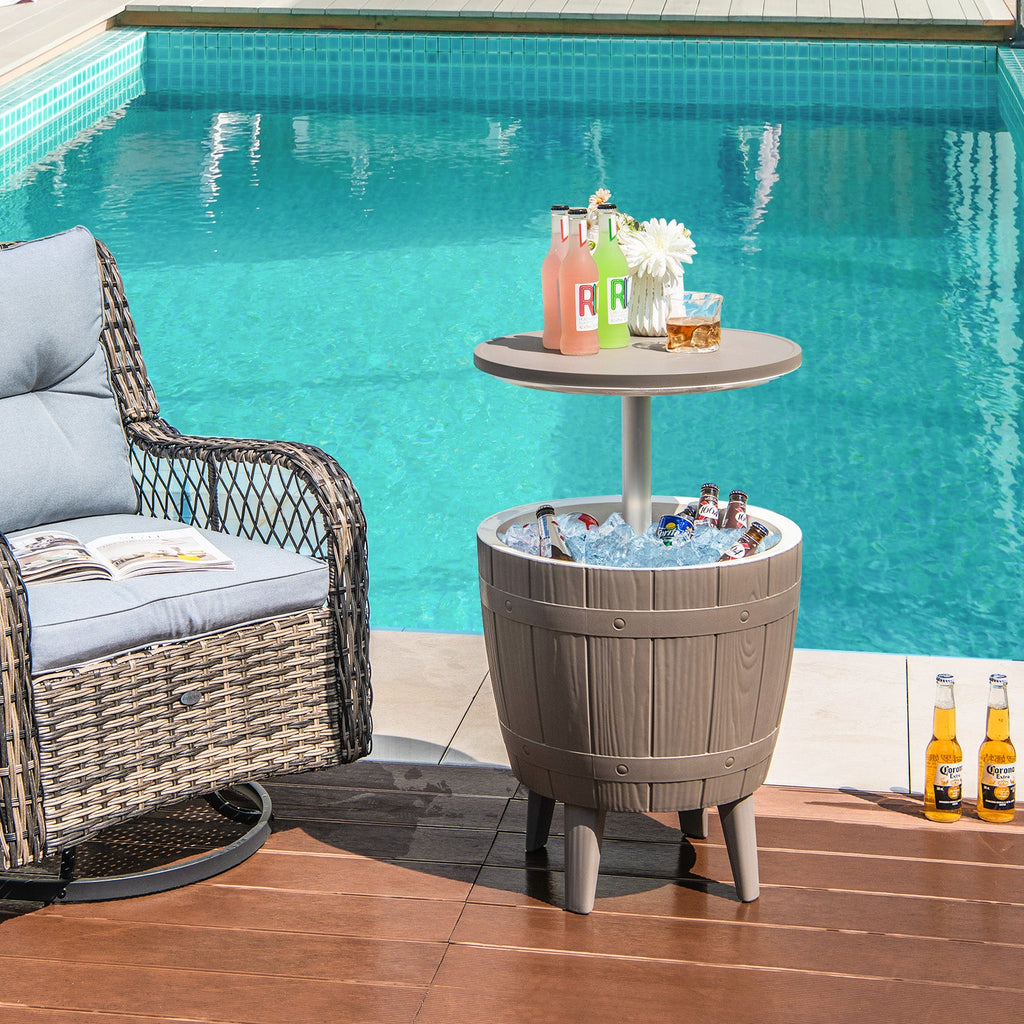 10 Gallon Cooler Bar Table Outdoor Coffee Table Ice Bucket