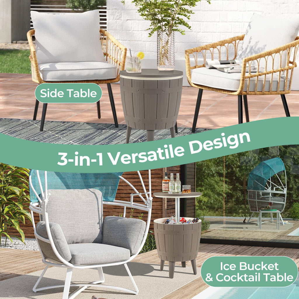 10 Gallon Cooler Bar Table Outdoor Coffee Table Ice Bucket
