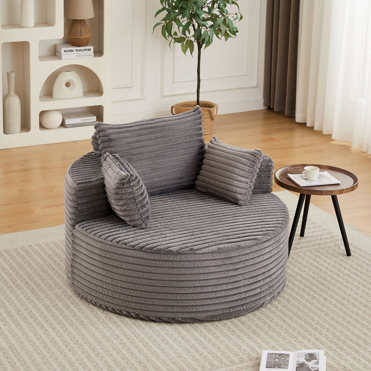Modern Single Sofa With Backrest Pillow