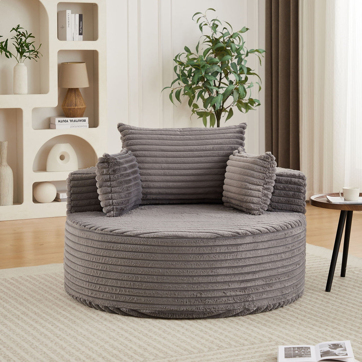 Modern Single Sofa With Backrest Pillow