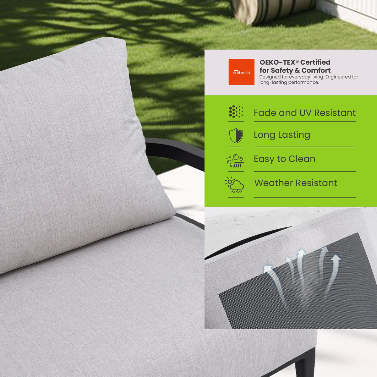 3 PC Outdoor Aluminum Patio Furniture Set
