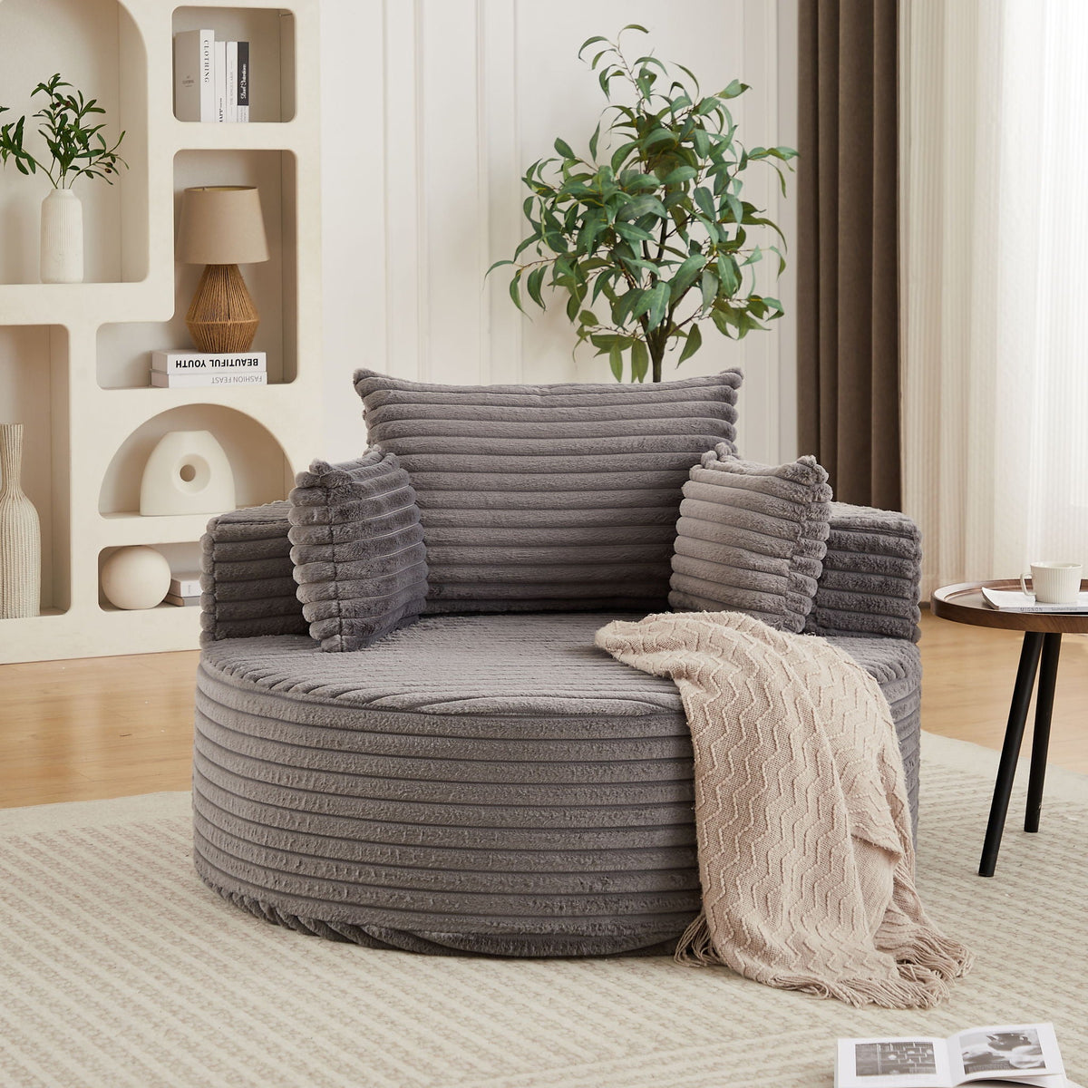 Modern Single Sofa With Backrest Pillow