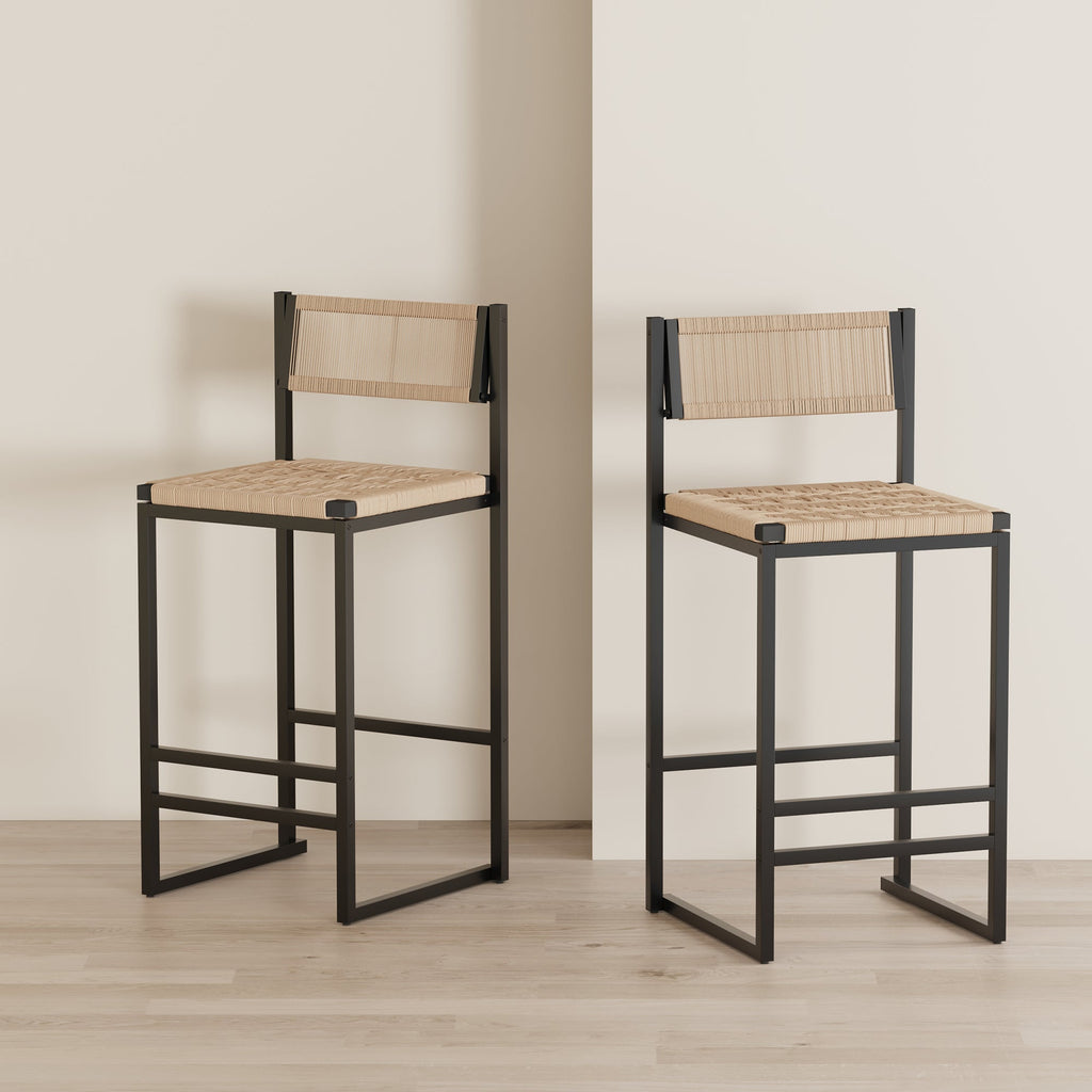 Kitchen Bar Stools with Footrest Set of 2