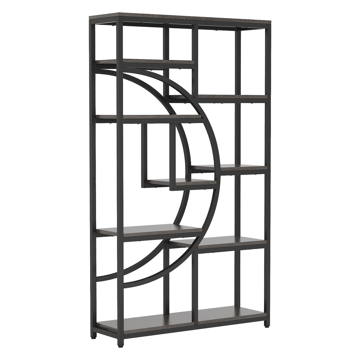 5 Tier Corner Etagere Bookshelf With 9 Open Shelves Storage Organizer For Living Room