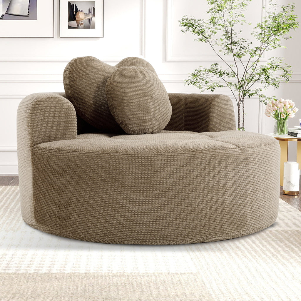 Round Sofa Bed with Memory Foam Sectional Couch