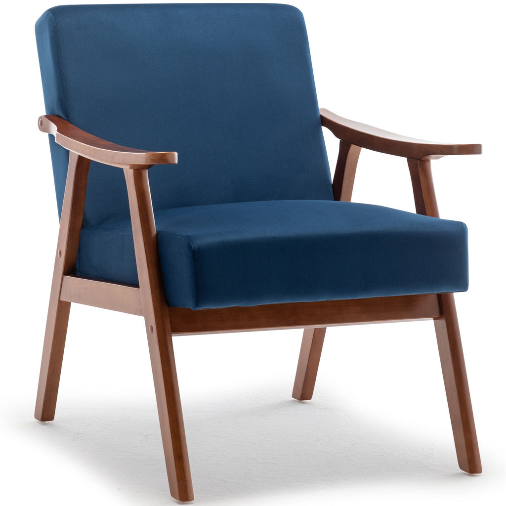 Mid Century Modern Accent Chair With Solid Wood Frame