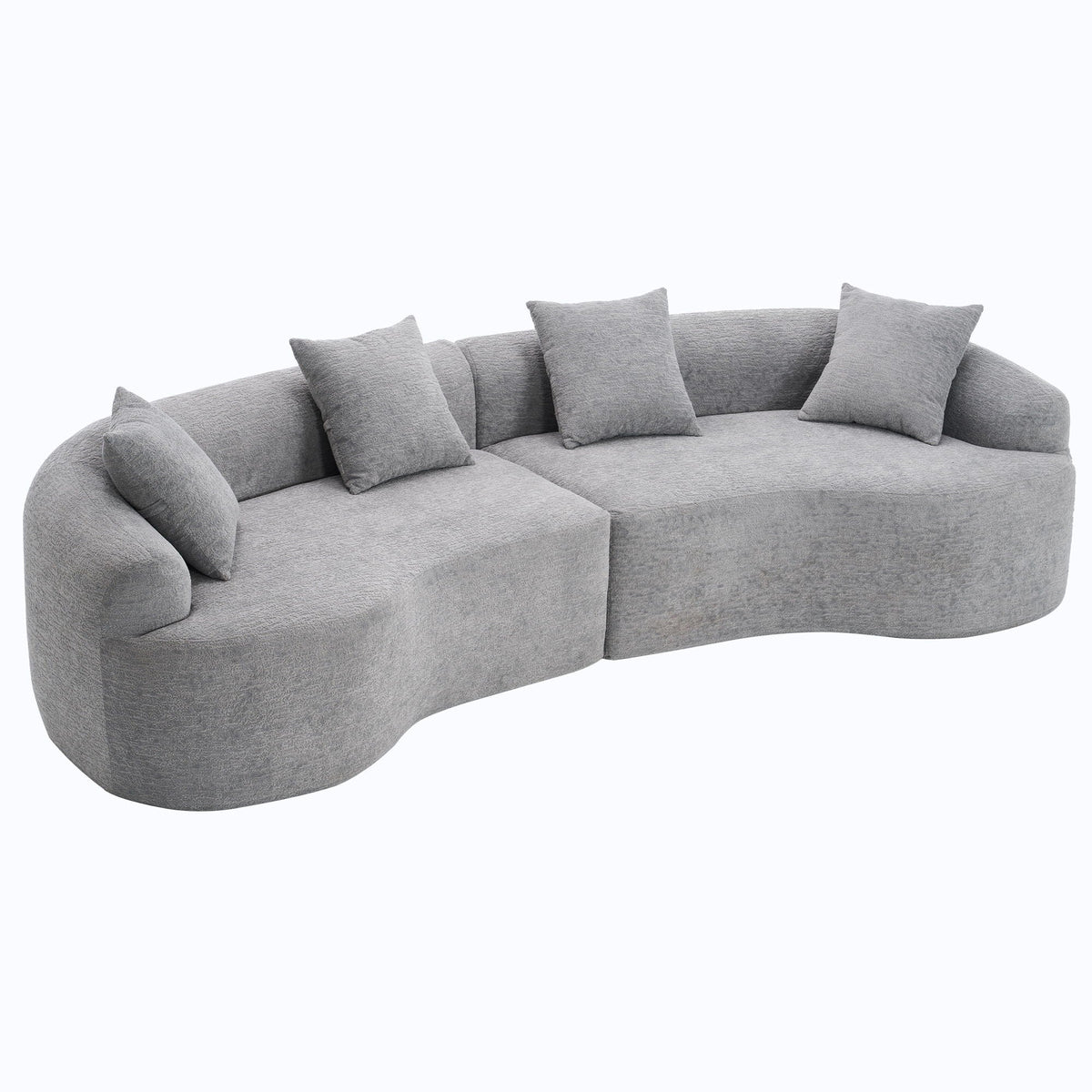4 Seater Sofa With Fabric, Full Sponge, 4 Pillow, Sleeper Sectional