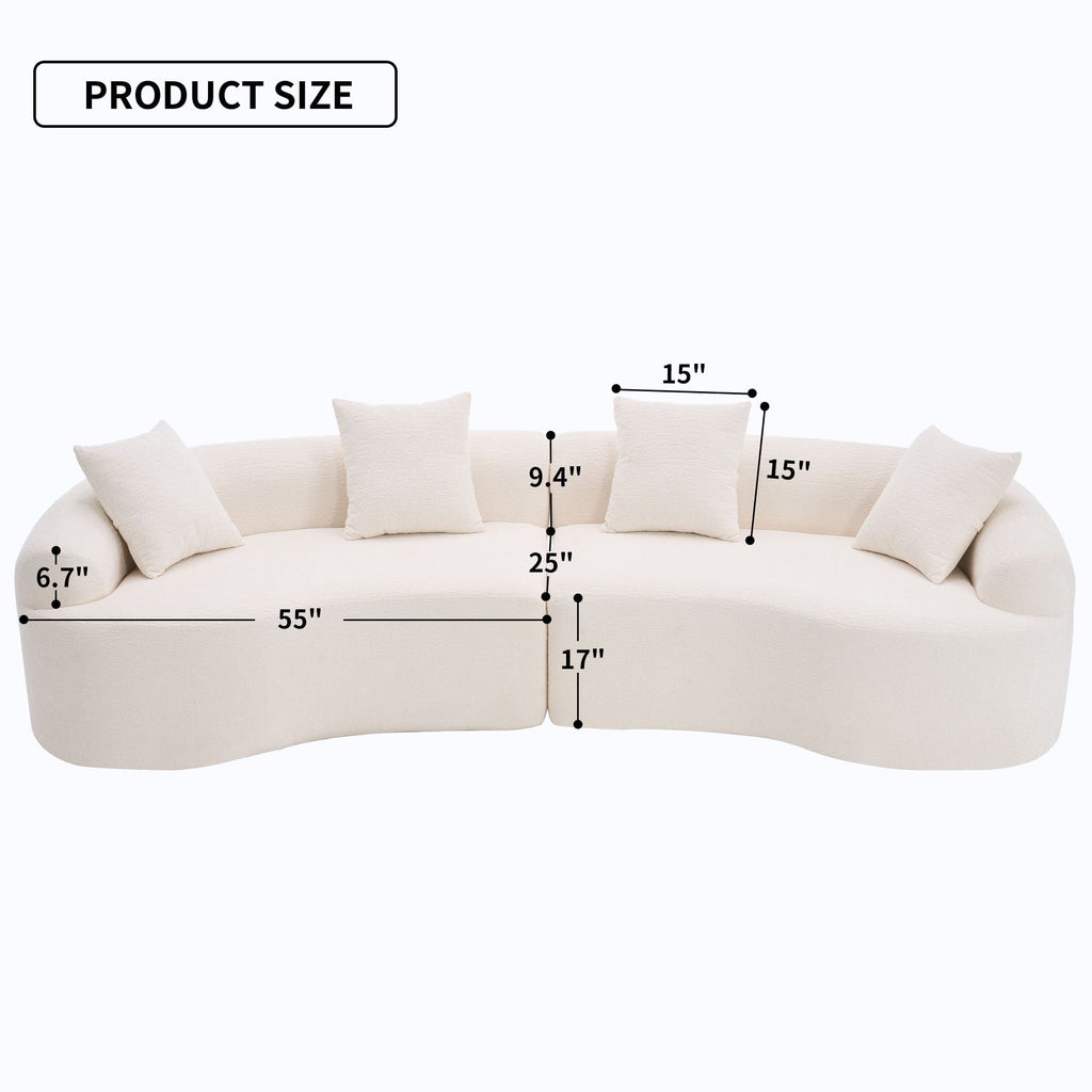 4 Seater Sofa With Fabric, Full Sponge, 4 Pillow, Sleeper Sectional