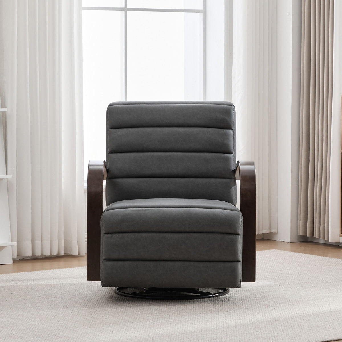 360° Swivel Accent Chair With Armrests