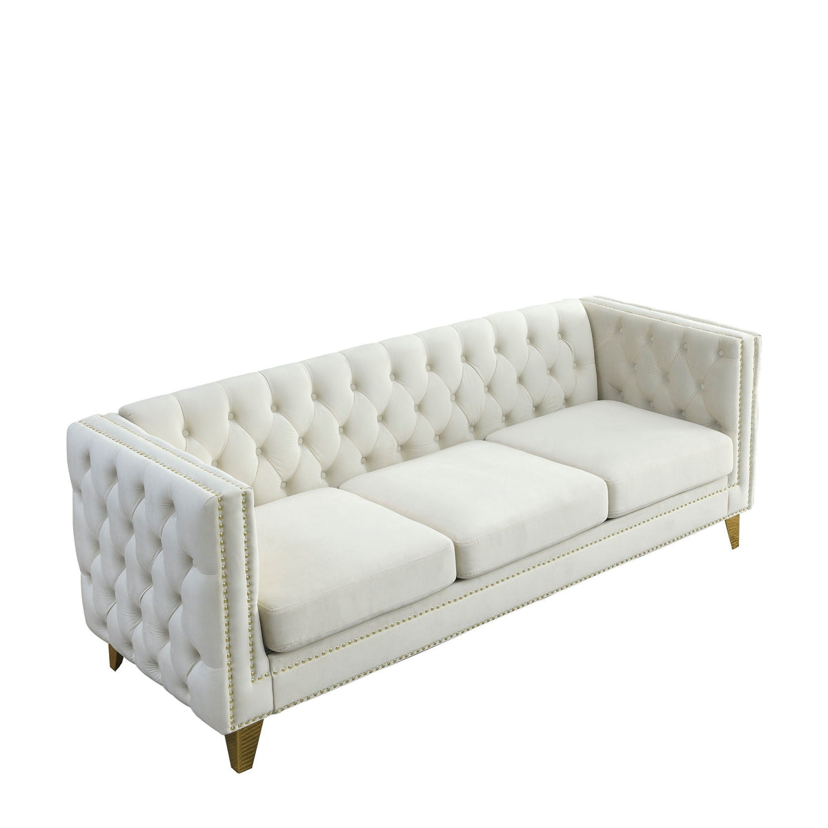 Upholstered Couch Sofa With Button Tufting
