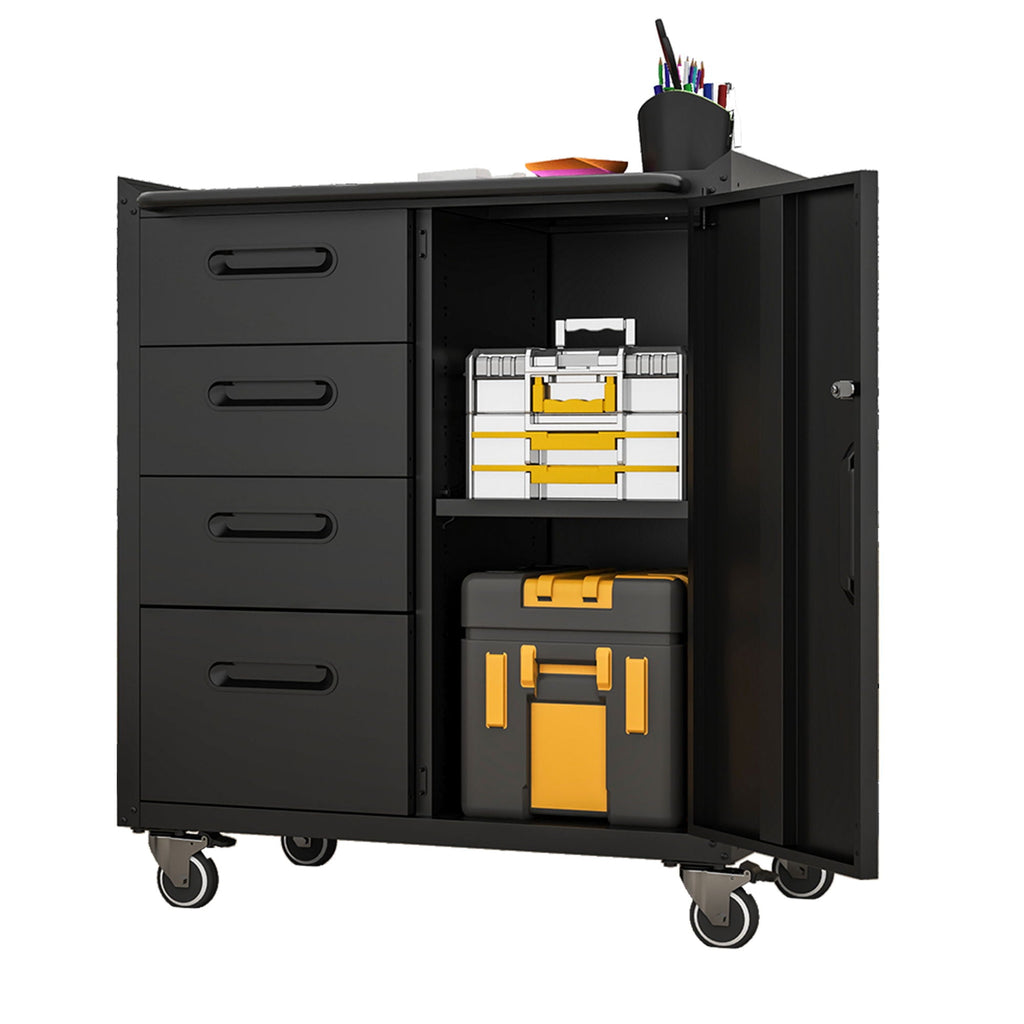 Sturdy Metal Tool Storage Cabinet With Wheels