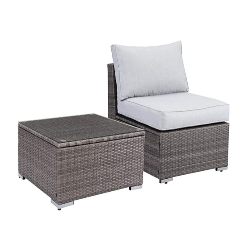 2-Piece All-Weather Outdoor Rattan Patio Furniture Set